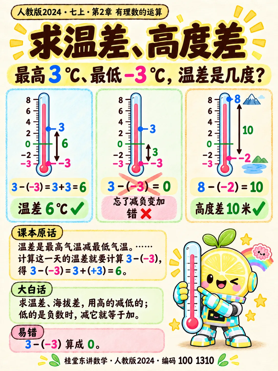 知识卡：求温差、高度差