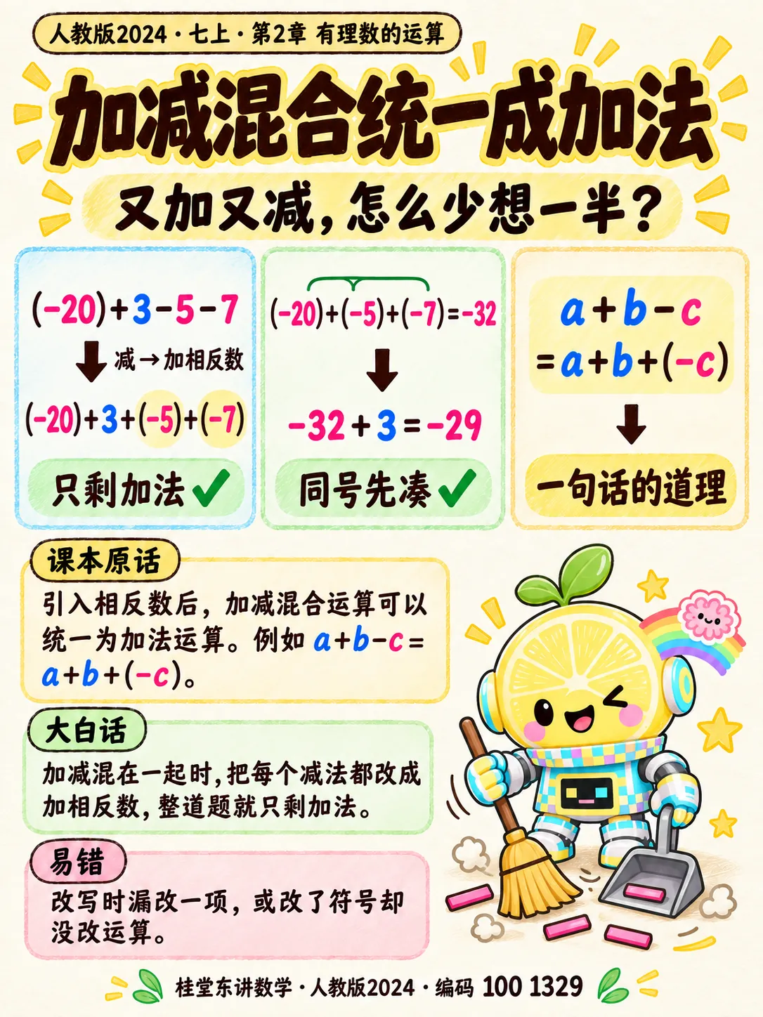 知识卡：加减混合统一成加法