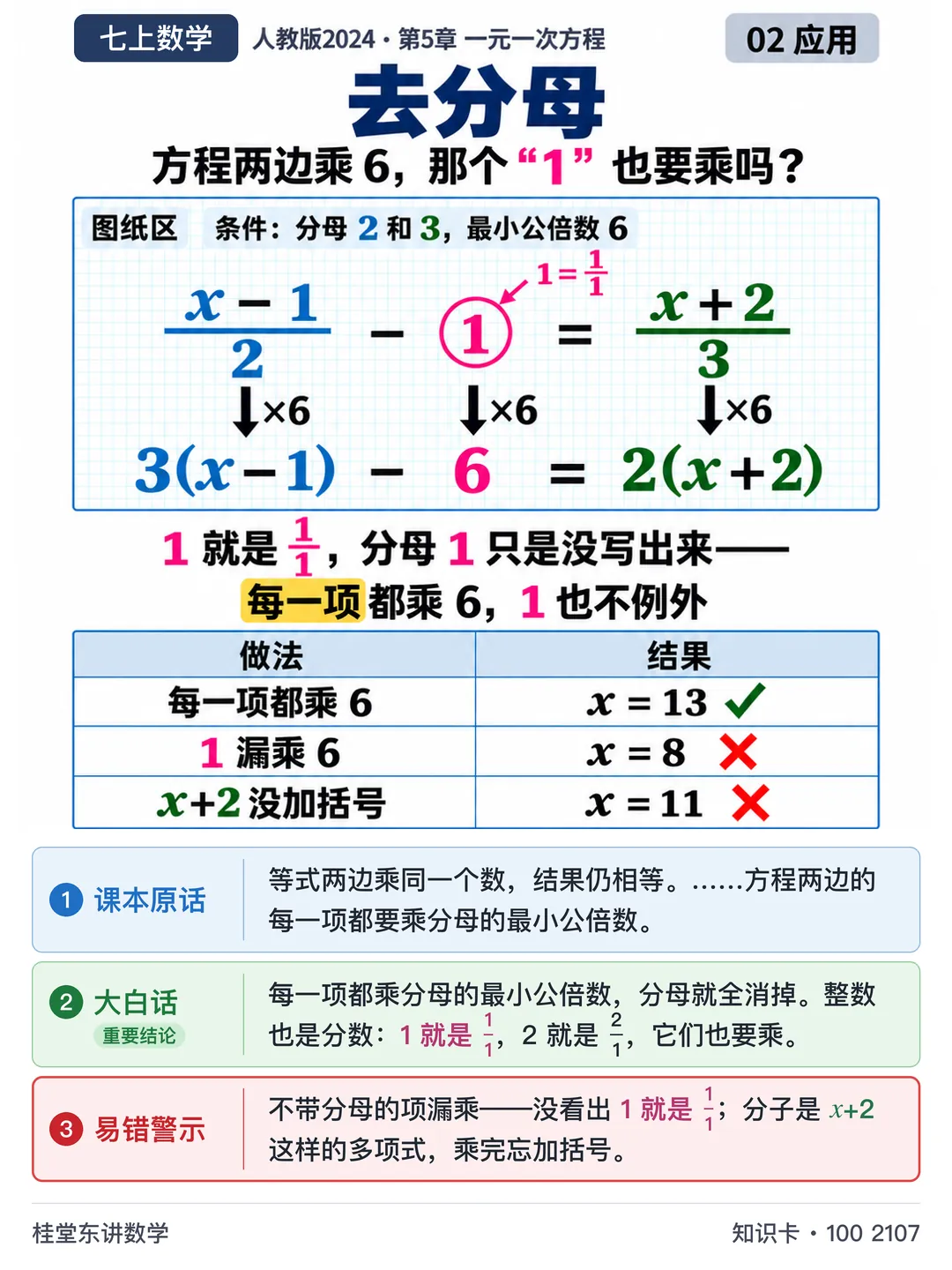 知识卡：去分母