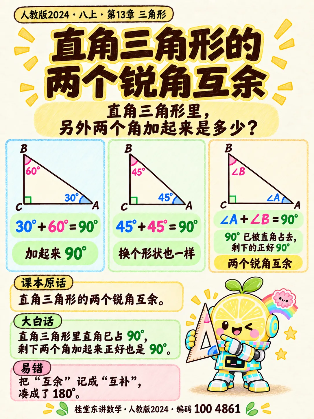 知识卡：直角三角形的两个锐角互余