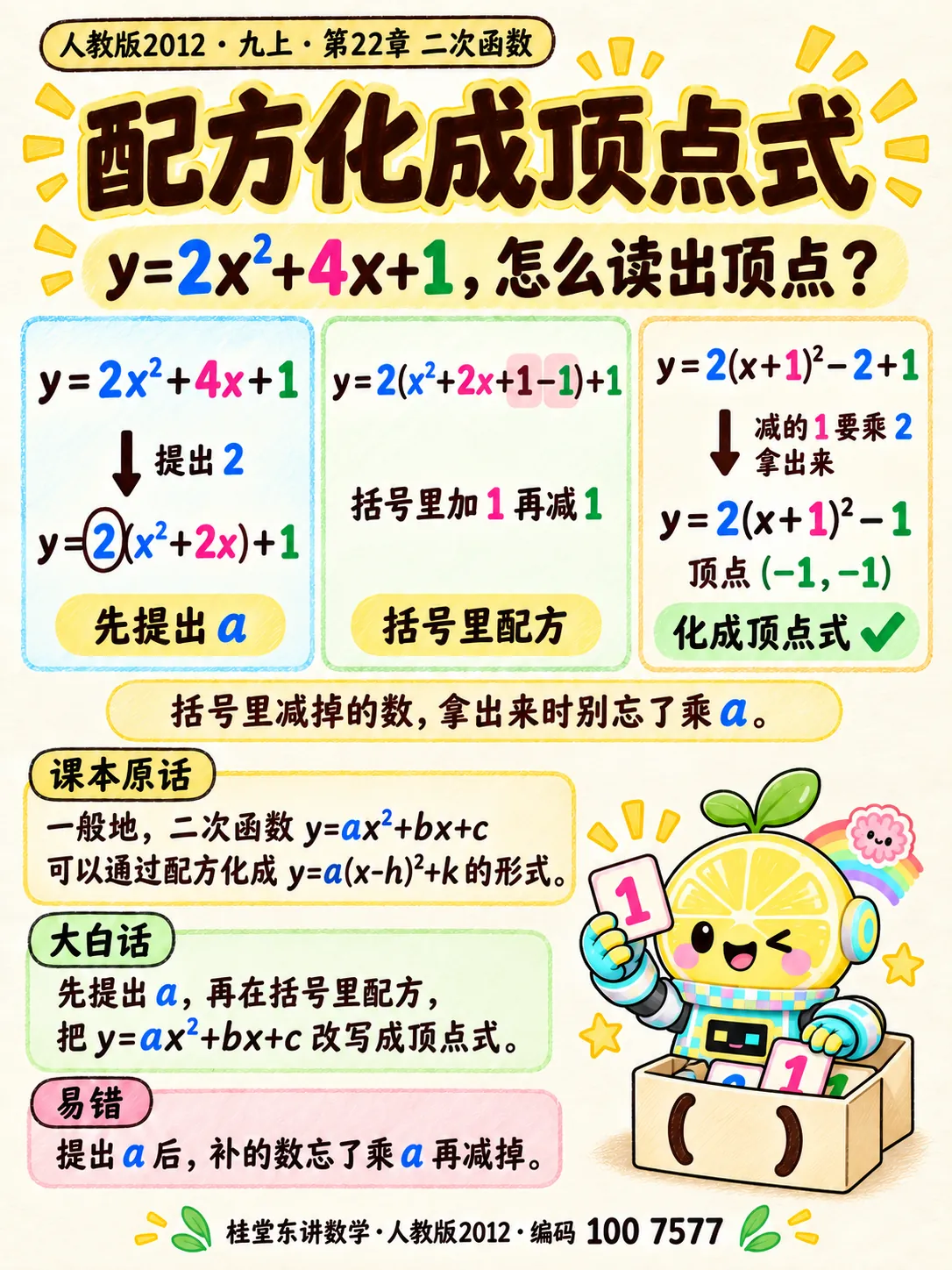 知识卡：配方化成顶点式