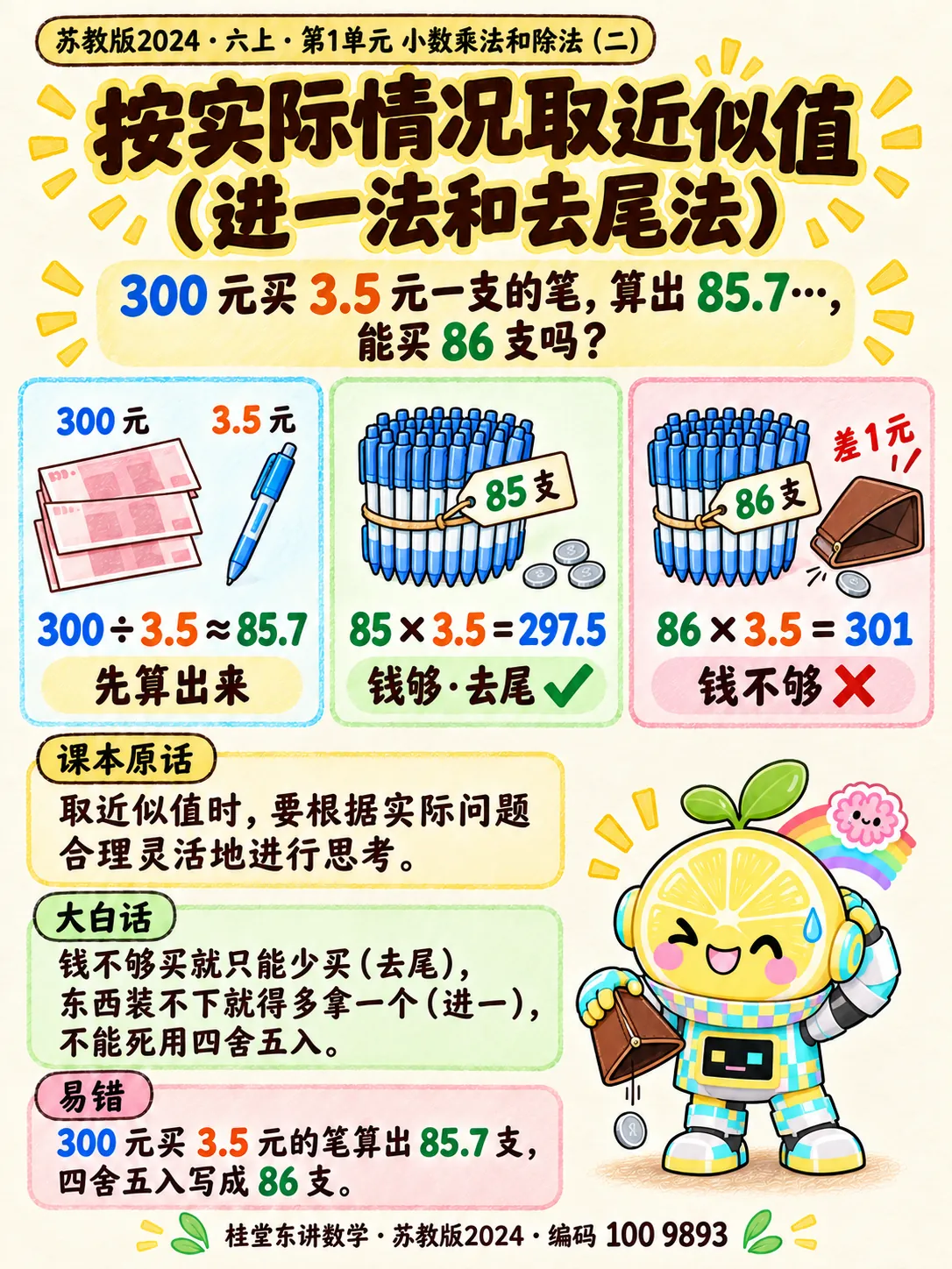 知识卡：按实际情况取近似值（进一法和去尾法）